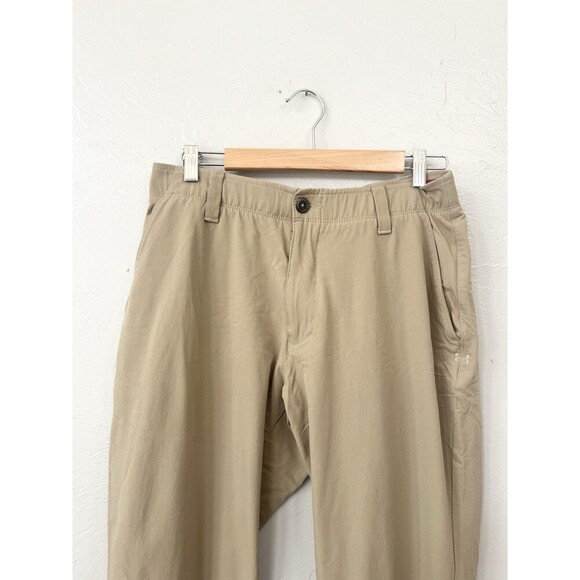 Under Armour Performance Golf Pants Mens 36x32 Chino Beige Travel Classic - Picture 3 of 10
